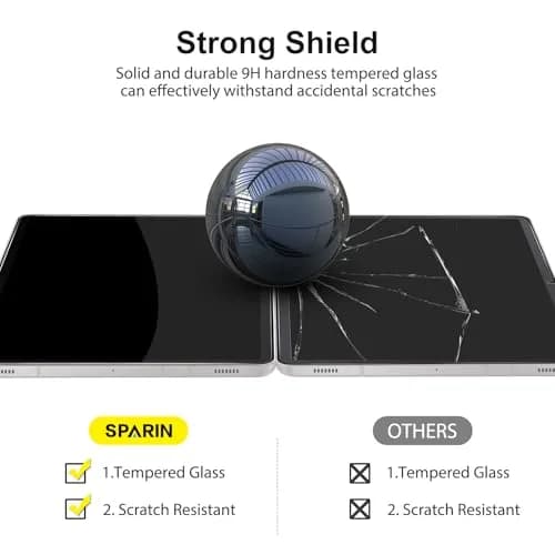 SPARIN 2 Pack Tempered Glass Screen Protector for Samsung Galaxy Tab S9 FE/S9/S8/S7 (11" & 10.9") | 9H Hardness, S-Pen Compatible thumbnail 5