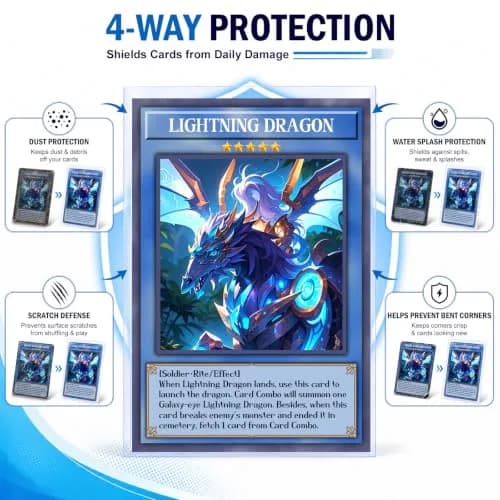Kitoyz 1000 Counts Card Sleeves & Top Loaders | Bulk Value for Sports Cards, Football, Game Card thumbnail 6