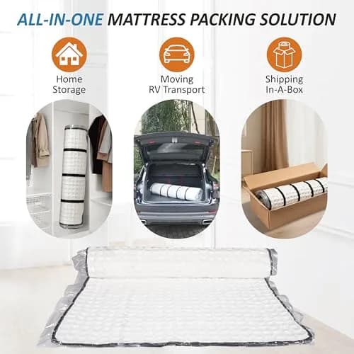 Storage Logic Vacuum Mattress Bag for Queen/Full/Full-XL Foam & Latex Mattresses | 2.3 lbs (1.04 kg) thumbnail 6