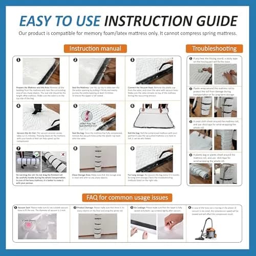 Storage Logic Vacuum Mattress Bag for Queen/Full/Full-XL Foam & Latex Mattresses | 2.3 lbs (1.04 kg) thumbnail 7