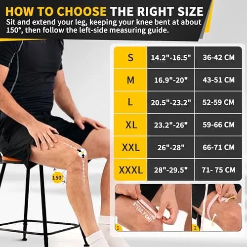CAMBIVO Blue Knee Brace Compression Sleeve, Large | Orthopedic Brace thumbnail 6