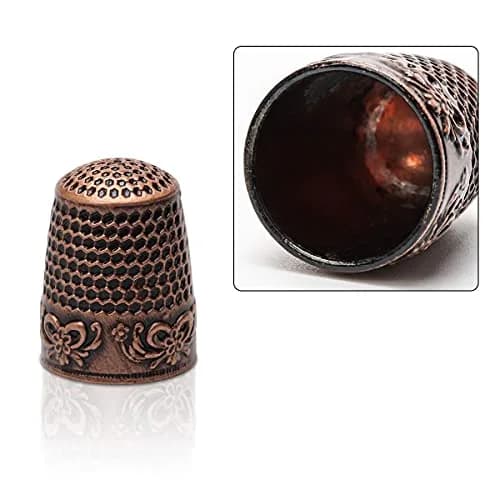 Zhaoyao 4 Piece Sewing Thimble Set Adjustable Metal Finger Protector for Needlework & DIY Sewing (4 Styles, Brass, 1.4cm x 2.5cm x 1.7cm) thumbnail 7