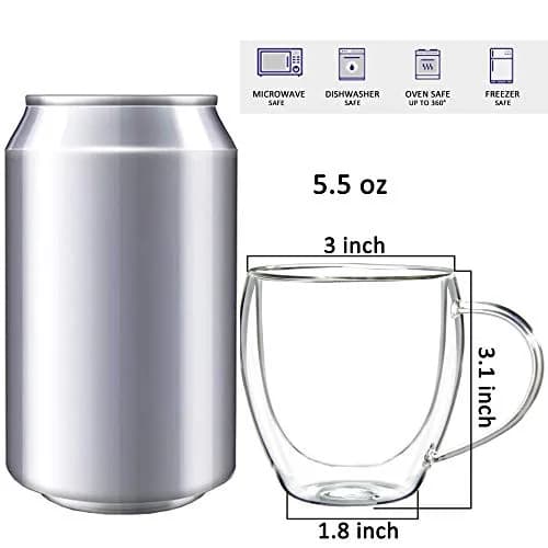 Youngever Double Wall Thermo Insulated Glass Espresso Mug 160ml | Modern & Elegant (70-120 chars) thumbnail 2