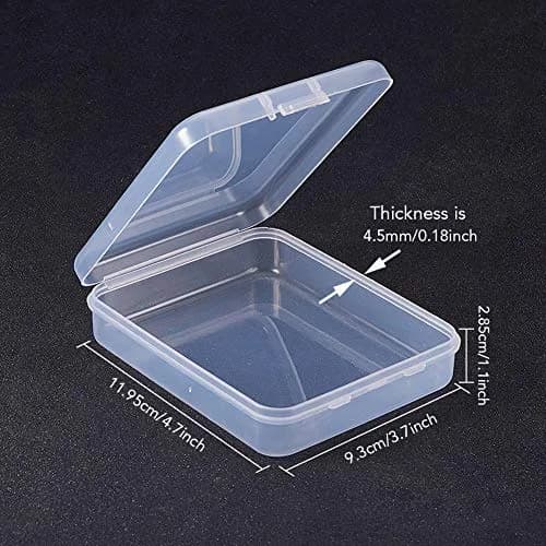 BENECREAT Clear Rectangle Plastic Storage Box 9.3x11.95x2.85cm (3.7x4.7x1.1 Inch) | Pack of 10 for Craft Accessories thumbnail 2