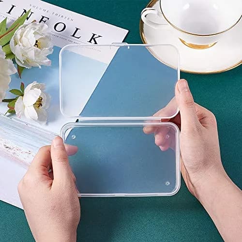 BENECREAT 10 Packs 12.7cm x 8.4cm x 2cm Clear Plastic Storage Boxes | Organize Craft Accessories & Small Items thumbnail 3