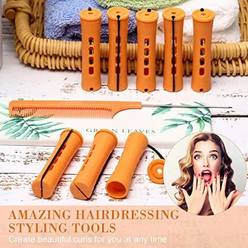 WILLBOND Hair Perm Rods, Orange, 8.2cm | Easy Curling for All Hair Types thumbnail 5