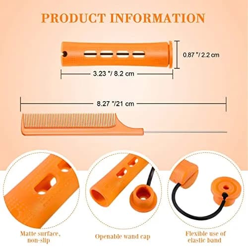 WILLBOND Hair Perm Rods, Orange, 8.2cm | Easy Curling for All Hair Types thumbnail 2