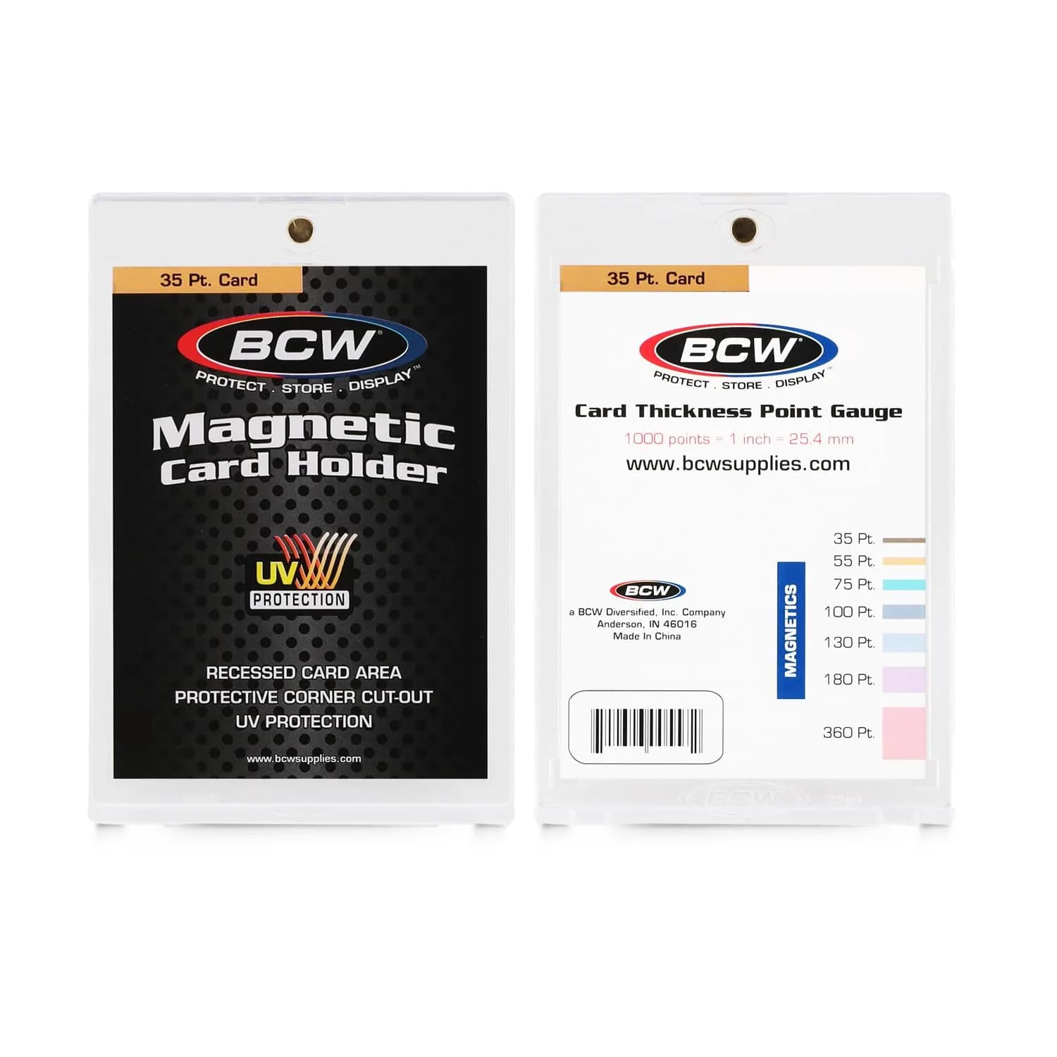 BCW Magnetic Card Holder - 35 PT Thickness - 5 Pack | Secure Gold Magnet Closure for Standard Trading Cards — Gold