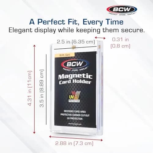 BCW Magnetic Card Holder - 35 PT Thickness - 5 Pack | Secure Gold Magnet Closure for Standard Trading Cards thumbnail 3