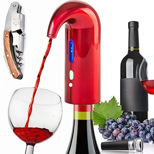 Yoocylii Electric Wine Aerator Dispenser Set with LED Display & Vacuum Stopper | 750ml (25.4 Fl Oz) Rechargeable Automatic Pourer thumbnail 1