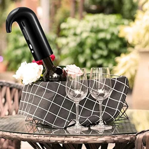 Yoocylii Electric Wine Aerator Dispenser Set with LED Display & Vacuum Stopper | 750ml (25.4 Fl Oz) Rechargeable Automatic Pourer thumbnail 5