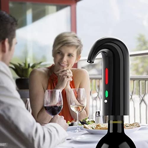 Yoocylii Electric Wine Aerator Dispenser Set with LED Display & Vacuum Stopper | 750ml (25.4 Fl Oz) Rechargeable Automatic Pourer thumbnail 6