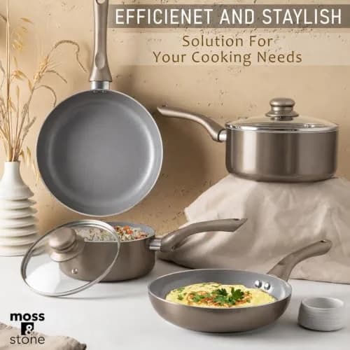 Moss & Stone Pots and Pans Set Nonstick 6-Piece | Induction Compatible, Durable & Stylish thumbnail 7