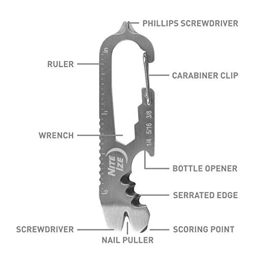 Nite Ize DoohicKey+ Keychain Multi Tool 8 Tools 0.3 oz (8.5 g) | Stainless Steel EDC Pocket Tool thumbnail 9