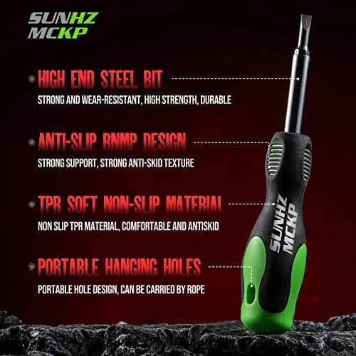 SUNHZ MCKP 8-in-1 Multi-Purpose Screwdriver Set with Magnetic Bits | Ergonomic Grip & High-Strength Steel thumbnail 4