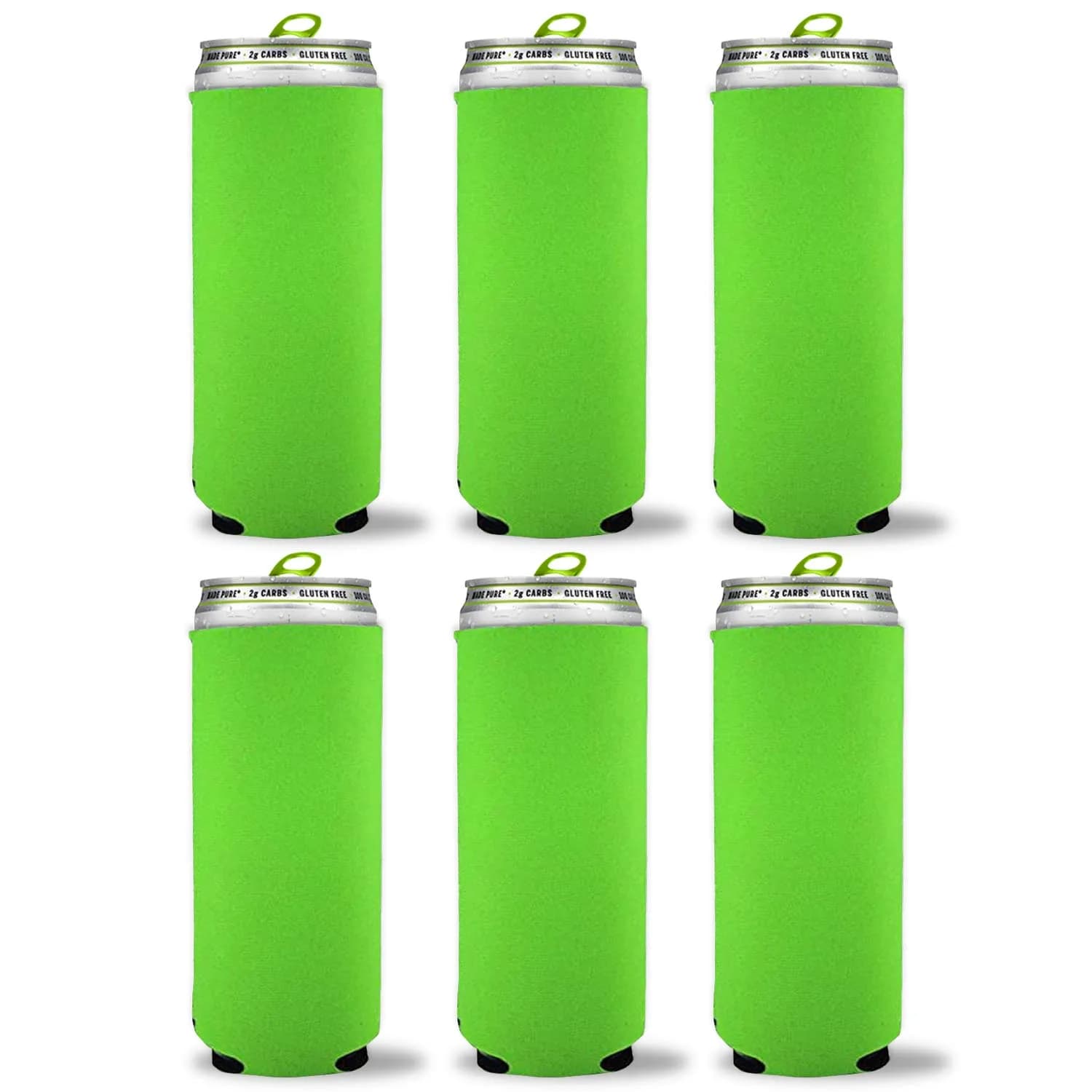 Kropsis Red 12 oz Beverage Insulator | Slim Can Cooler Sleeve for 12 oz Cans — Neon Green