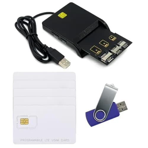 Gialer LTE SIM Card Programmer Kit with 5 Blank Cards & Reader | Windows Compatible thumbnail 1