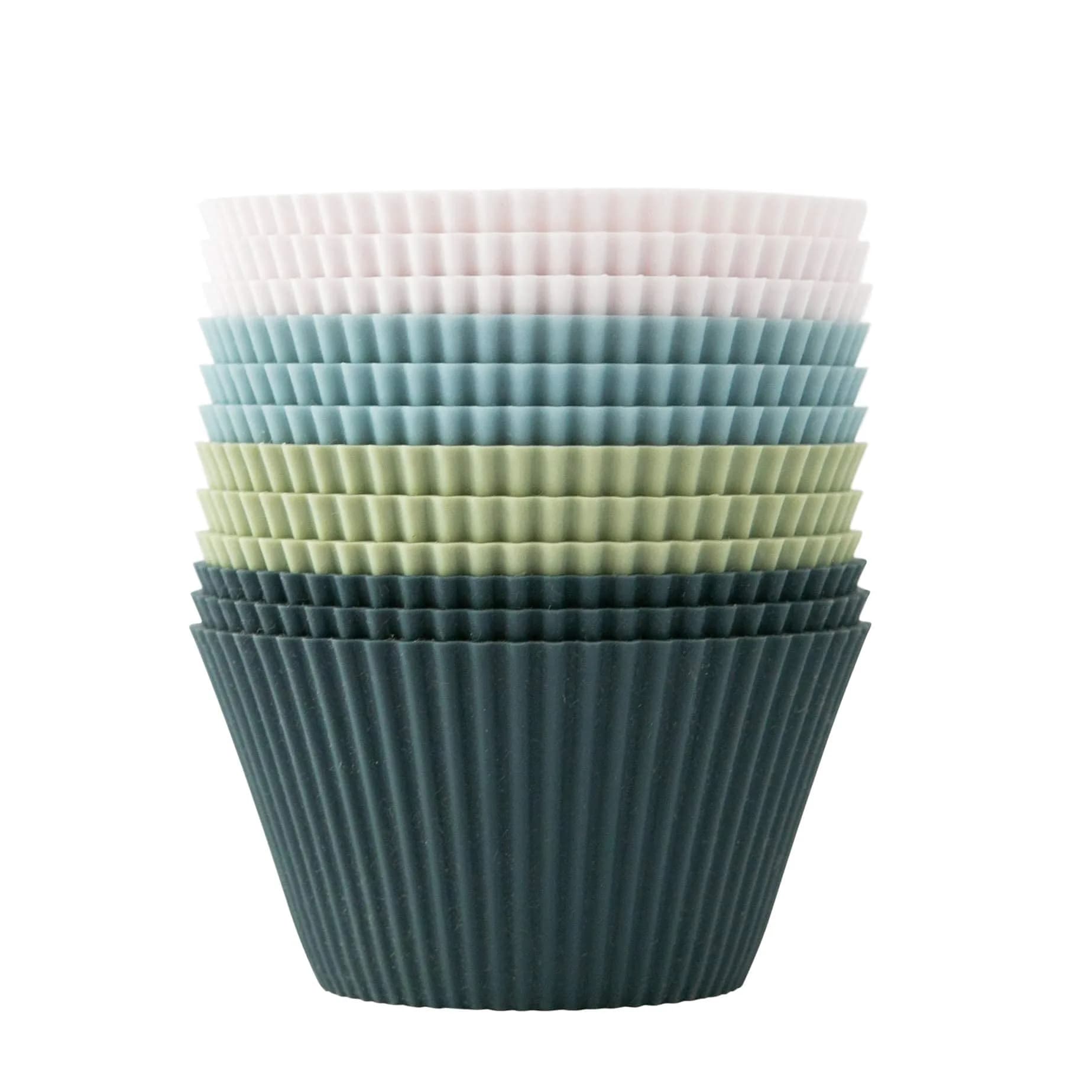The Silicone Kitchen Jumbo Silicone Baking Cups 3.5in Diameter x 2in Height (12 Pack) | Reusable, Non-Toxic, BPA Free