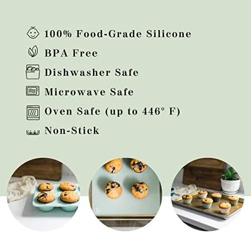 The Silicone Kitchen Jumbo Silicone Baking Cups 3.5in Diameter x 2in Height (12 Pack) | Reusable, Non-Toxic, BPA Free thumbnail 8