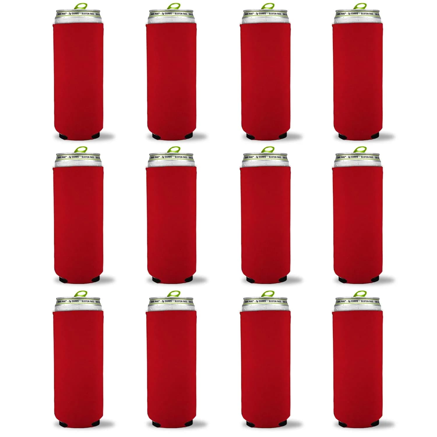 Kropsis Red 12 oz Beverage Insulator | Slim Can Cooler Sleeve for 12 oz Cans - main product image