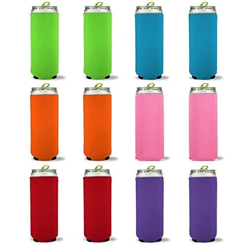 Kropsis Collapsible Slim Can Cooler Sleeves Blank Fabric Foam | Customizable Party Essential thumbnail 1