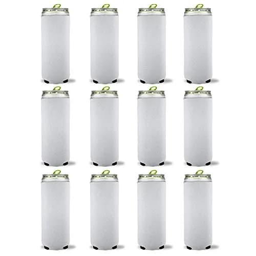 Kropsis White 12 oz Beverage Insulator | Customizable Slim Can Cooler Sleeve (70-120c) thumbnail 1