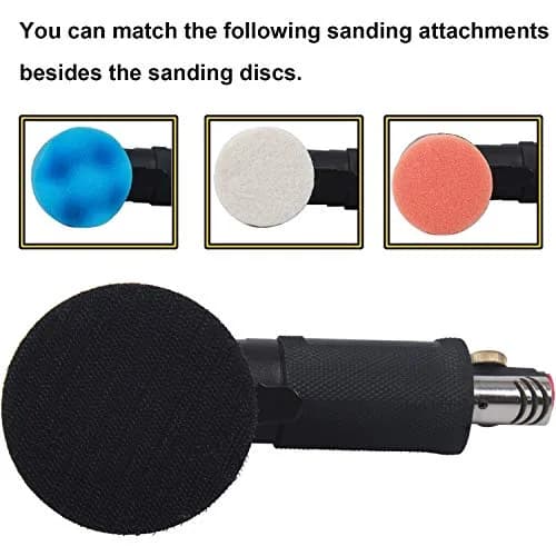 YELWAY 2" and 3" Random Orbital Air Mini Sander | 15,000 RPM Pneumatic Dual Action Polisher thumbnail 8