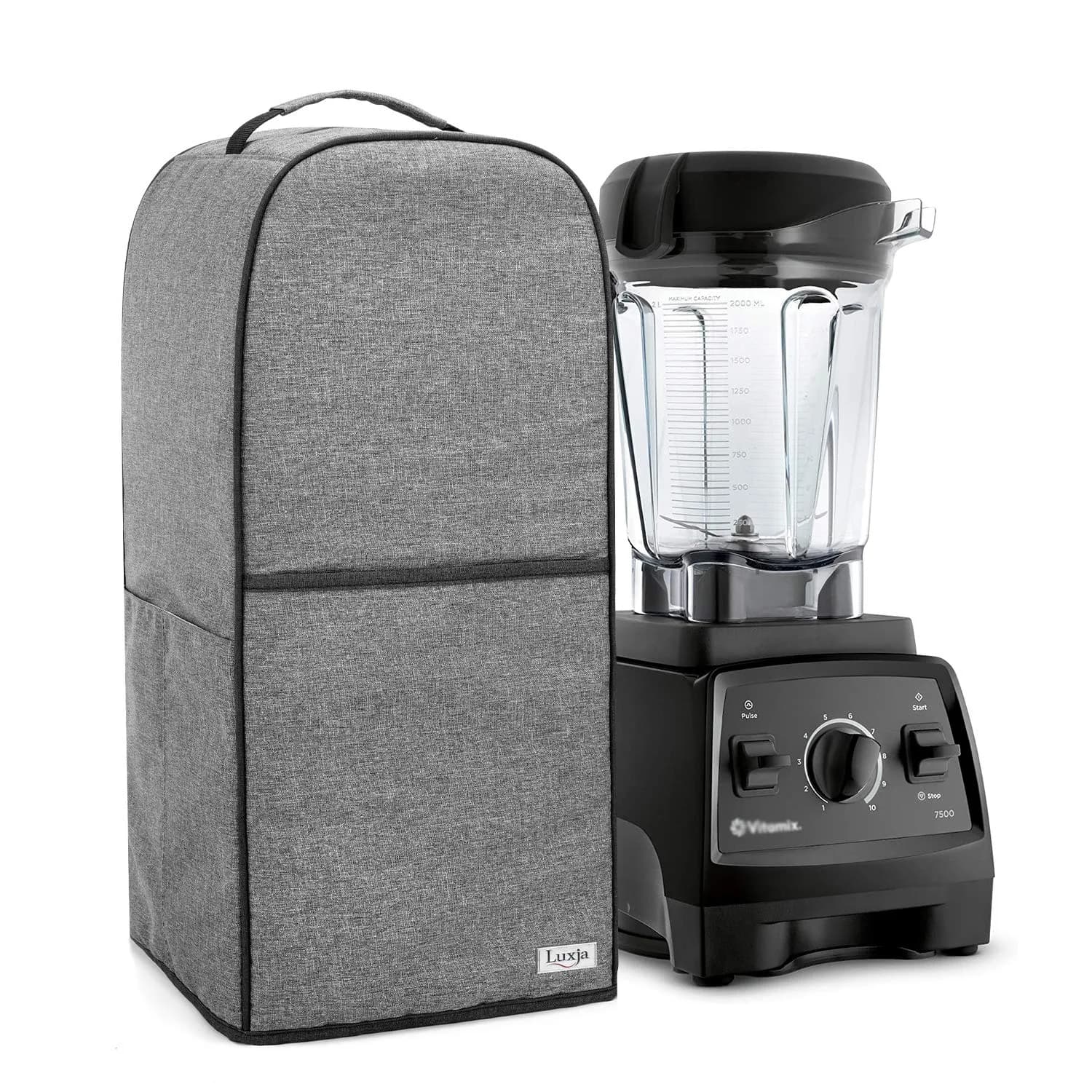 LUXJA Blender Cover for Vitamix 64 oz Low-Profile Blender, Gray | Water-Resistant Nylon Dust Protector