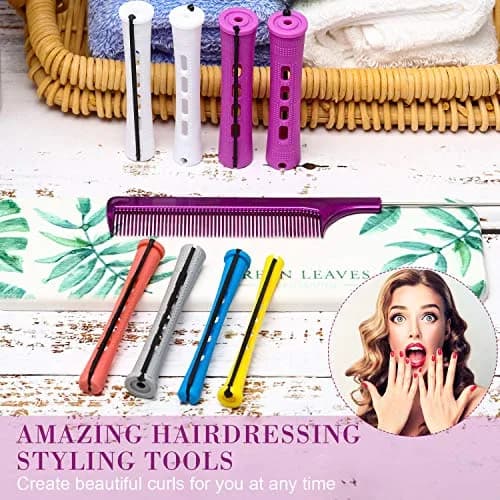 WILLBOND 60 Pcs Hair Perm Rods Set with Tail Comb, Multi Sizes (0.75-0.28 inch) thumbnail 6