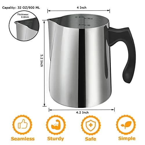 BBAXI 900ml (32oz) Stainless Steel Candle Pouring Pot with Dripless Spout | Ideal for DIY Candle Making thumbnail 2