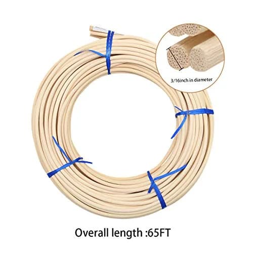 KEILEOHO #8 Reed Spline 65 Feet x 3/16 Inch Cane Webbing for Weaving, Chair Repair & Crafts thumbnail 3