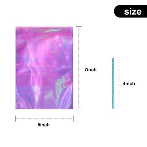 Shappy Iridescent Cellophane Bags 5 x 7 Inch | Holographic Gift Wrap for Parties thumbnail 2