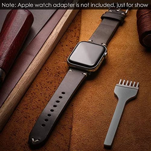 hemsut h Horween Leather Watch Band Green 20mm (0.79 inch) | Quick Release Handmade Vintage Replacement thumbnail 6