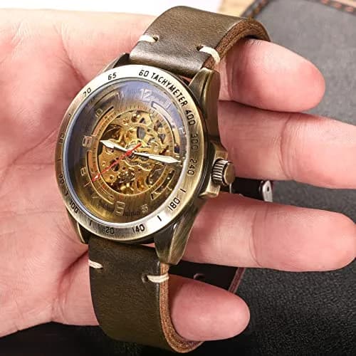 hemsut h Horween Leather Watch Band Green 20mm (0.79 inch) | Quick Release Handmade Vintage Replacement thumbnail 3
