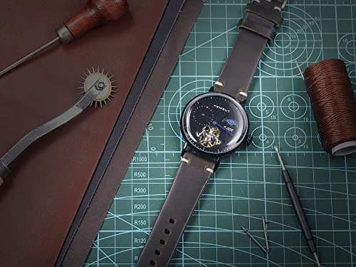 hemsut h Green Horween Leather Watch Band 22mm (0.87 inch) | Genuine USA Leather for Men thumbnail 7