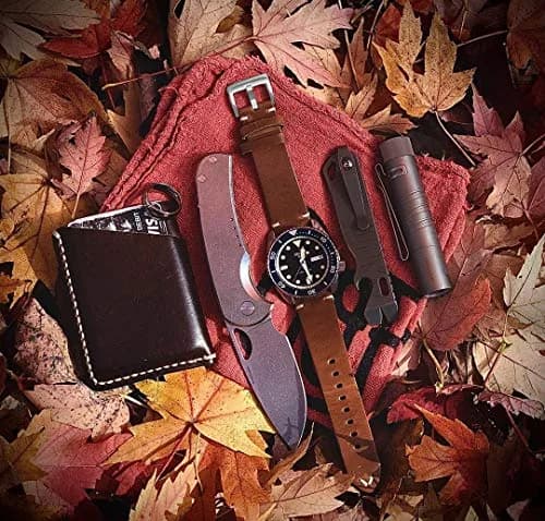 hemsut h Horween Leather Watch Band 22mm | Genuine Chromexcel Leather, Quick Release, Vintage Style thumbnail 2