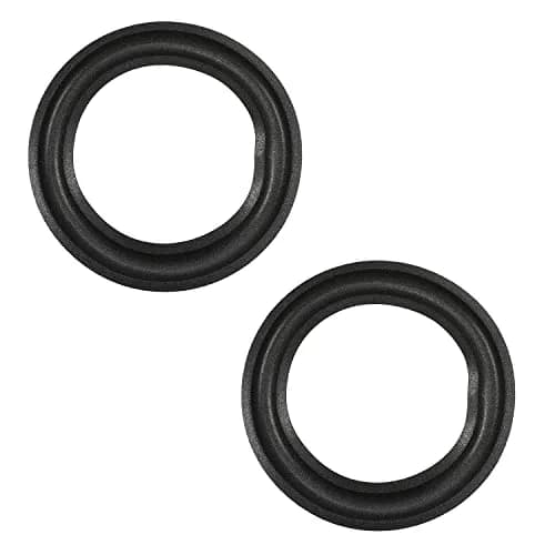 Fielect 5"/130mm Speaker Foam Edge Surround Rings (2-Pack, Black) | DIY Speaker Repair Parts thumbnail 1
