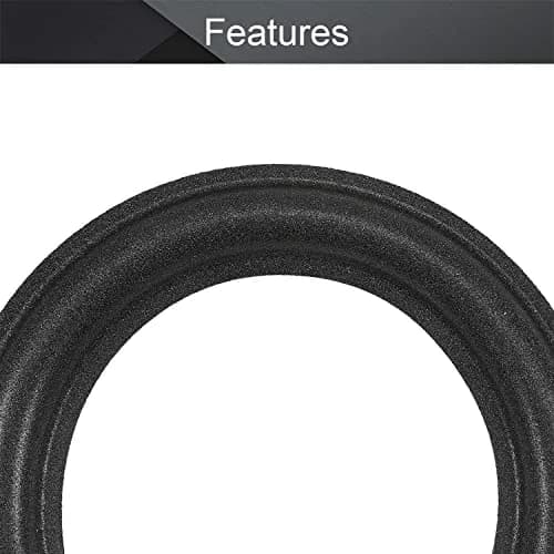 Fielect 5"/130mm Speaker Foam Edge Surround Rings (2-Pack, Black) | DIY Speaker Repair Parts thumbnail 4