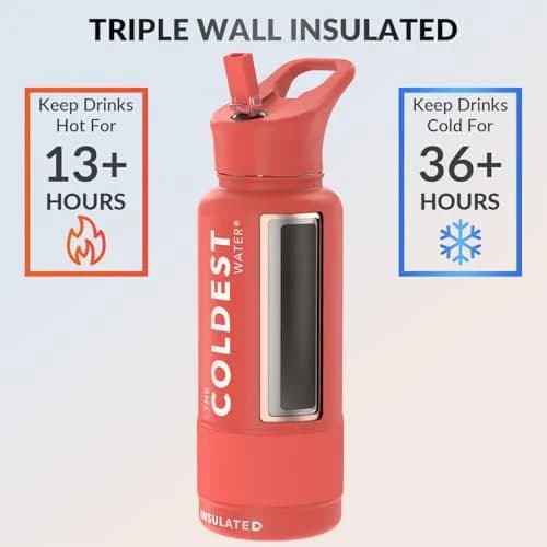 The Coldest Insulated Water Bottle with Straw Lid 591ml (20 oz) | Keeps Drinks Cold 36 Hrs, Hot 13 Hrs thumbnail 2