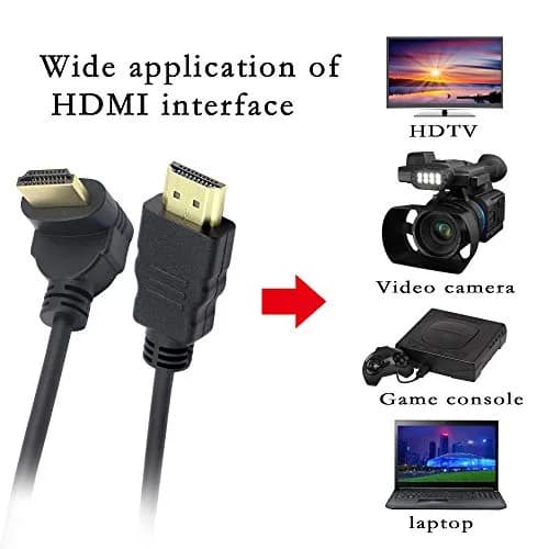 PNGKNYOCN Right Angle HDMI Coiled Cable 1.5m (6 ft) Upward Angle Male to Male | Camera Monitor Connection thumbnail 6