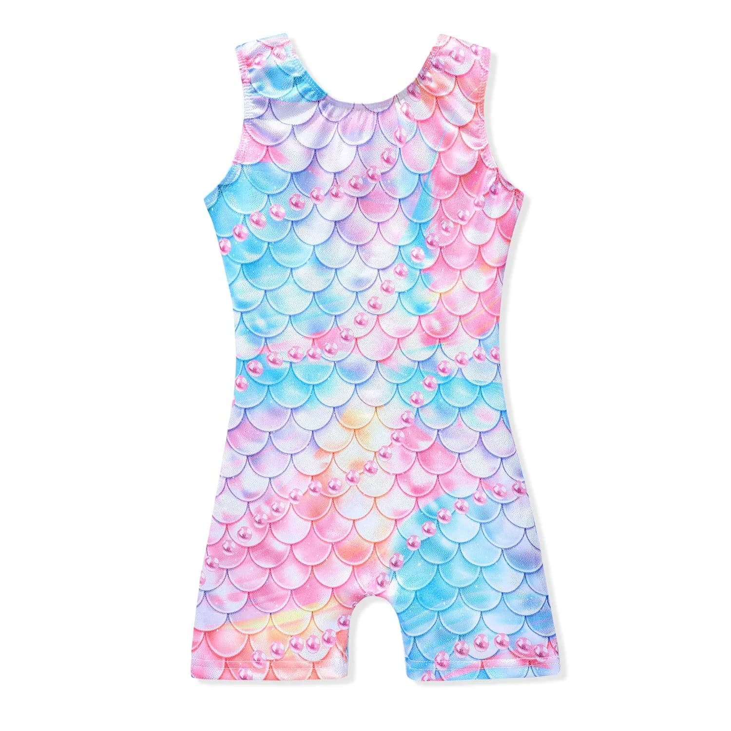 Belovance Girls Gymnastics Leotard Colorful Mermaid 3-4 Years | Athletic Dance Wear with Unicorn & Rainbow Print