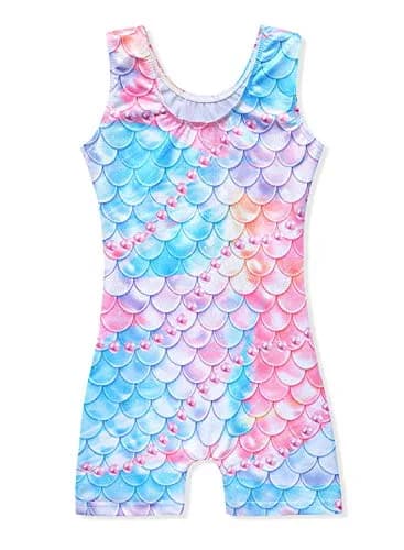 Belovance Girls Gymnastics Leotard Colorful Mermaid 7-8 Years | Shiny Rainbow Athletic Dance Wear thumbnail 2