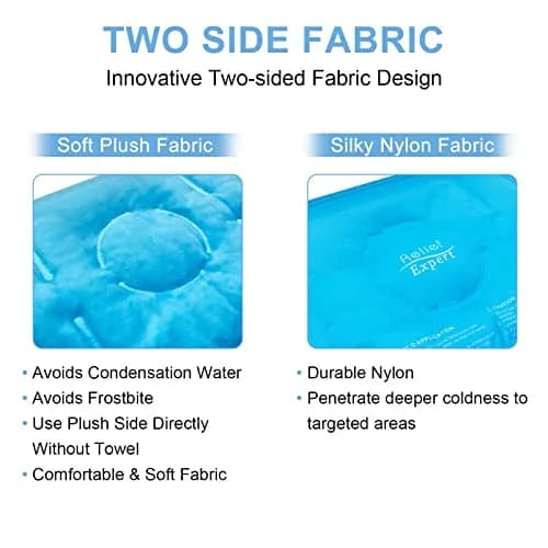 Relief Expert Knee Ice Pack Wrap with Plush Lining & Nylon Side - Large Blue, 1 Pack | Reusable Cold Compress for Knee Pain Relief thumbnail 3