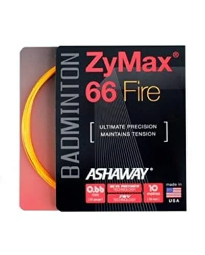 Ashaway ZyMax 66 Fire Badminton String Set-Fire Orange | Solid Pattern, 4.0mm, 10.74 USD thumbnail 1