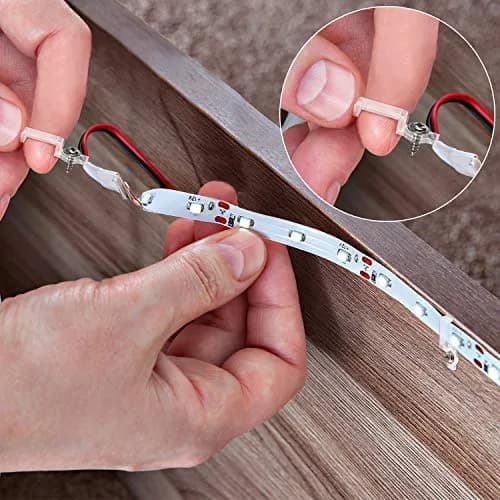 Mudder 200 Pcs LED Strip Light Clips Mounting Brackets | Easy Install, High Temp Resistant, Fire Retardant thumbnail 4