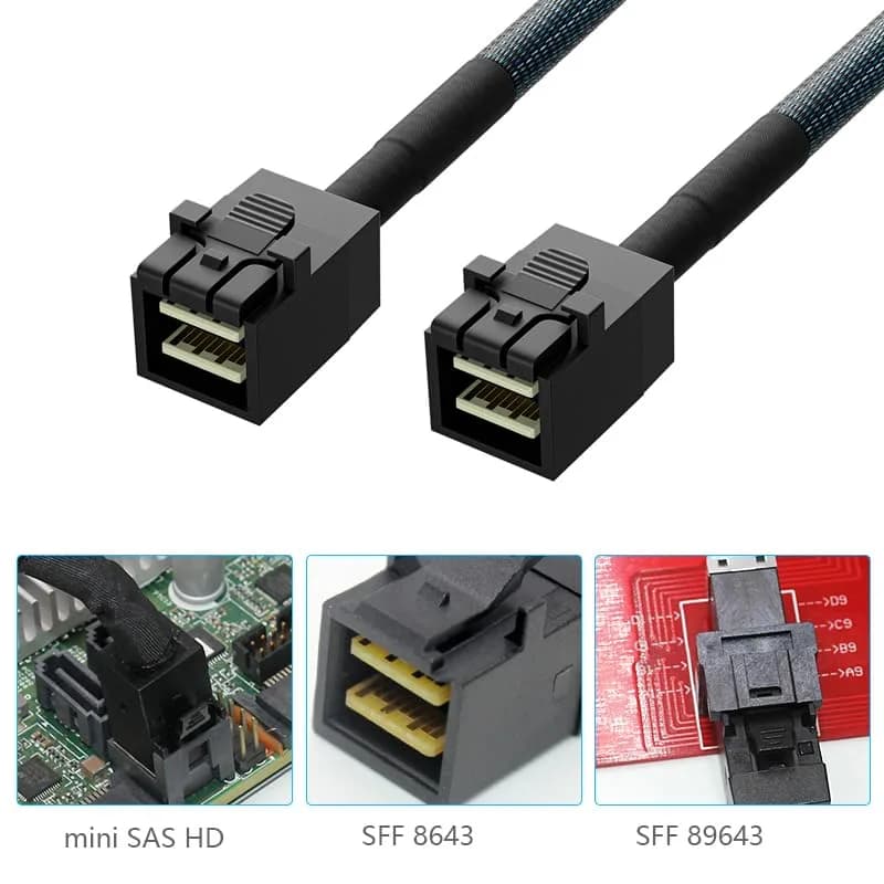 OIKWAN Internal Mini SAS to SATA Cable SFF-8643 to 4x SATA 1m (3.3ft) | 12Gbps Data Transfer for RAID Controllers thumbnail 4