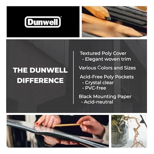 Dunwell 11x17 Art Portfolio Binder, 24-Sleeve, Black Mounting Paper, Black | Large Art Organizer for Artists & Students thumbnail 8