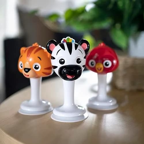 Baby Einstein Rattle & Jingle Trio High Chair Suction Toys Take-Along Musical Rattle Set 3 Count | Ages 6 Months+ thumbnail 7