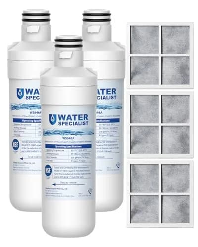 Waterspecialist LT1000PC Refrigerator Water Filter and Air Filter 6 Piece Set | NSF Certified 220V Compatible thumbnail 1