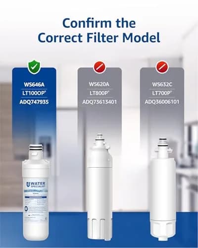 Waterspecialist LT1000PC Refrigerator Water Filter and Air Filter 6 Piece Set | NSF Certified 220V Compatible thumbnail 2